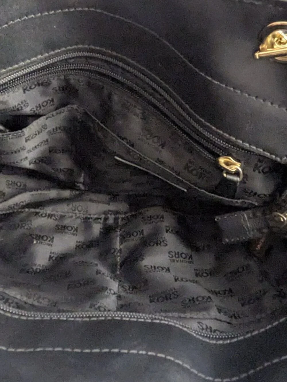 Michael Kors Signature MK Monogram Gold Chain Hobo Shoulder Bag w/ COA